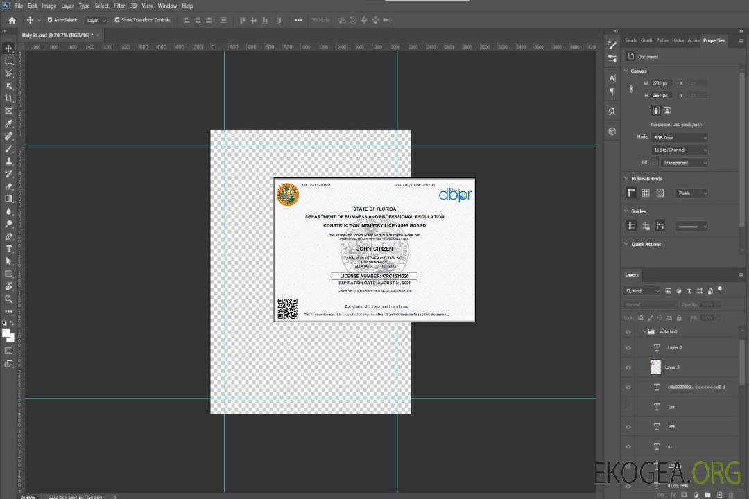 Licence commerciale d'entrepreneur aux États-Unis et en Floride template